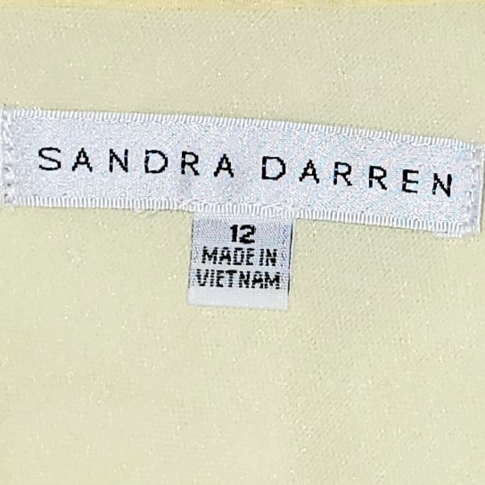 Sandra Darren Floral Midi Dress Jacket Set Sz 12 Yellow Wedding Guest Church EUC - Picture 12 of 14